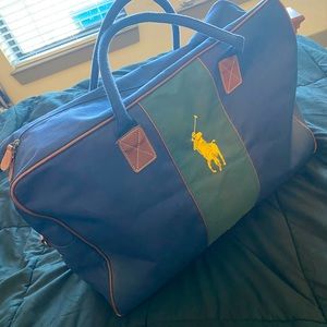 Ralph Lauren Duffle Bag, Navy, Brown and Green